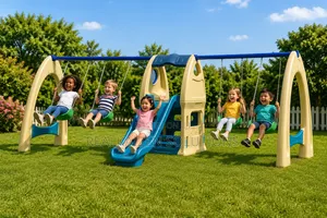 Premium Plastic Kids Playground Set with 4 Swings