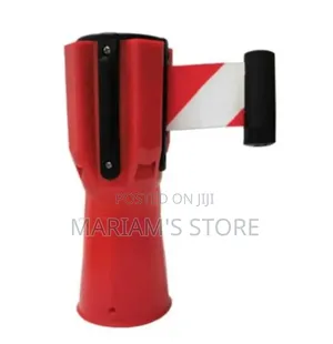 Red Traffic Cone Topper with Retractable Caution Barrier