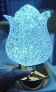 Diamond Rechargeable Touch Lamp with Crystal Flower Shade - 2