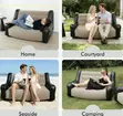 Inflatable 2 Seater Sofa with Pump - 3