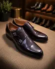 Men's John Foster Double Monk Strap Formal Shoes - Dark Tan - 1
