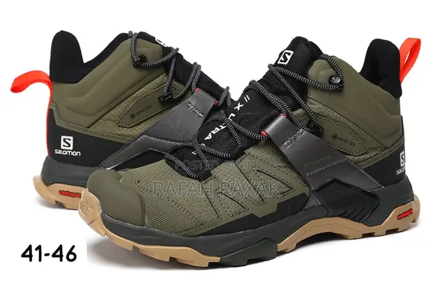 Original Army Green Salomon X Ultra 4 Mid GTX Hiking Boots - 1