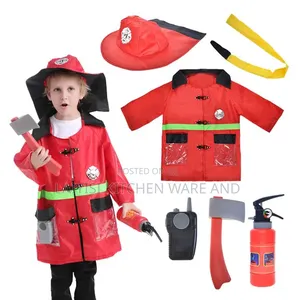 Kids Fire Fighter Costume with Tools (Ages 3-7)