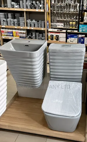 Ceramic Toilet with Wall-Hung Handwash Basin Set
