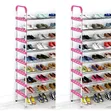 8-Layer Metallic Pink Shoe Rack - 2