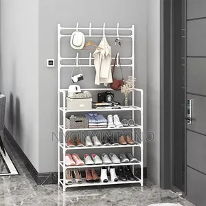 5-Layer White Multi-Functional Shoe Rack