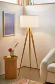 Tripod Floor Lamps - Wood, Dimmable - 2