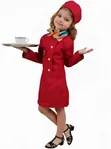 Kids Air Hostess Fancy Dress Costume for Girls - 1