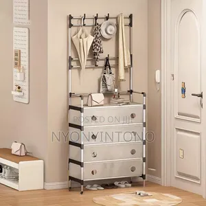 5-Layer Dust Proof Hat and Shoe Rack - Brown