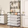 5-Layer Dust Proof Hat and Shoe Rack - Brown - 2