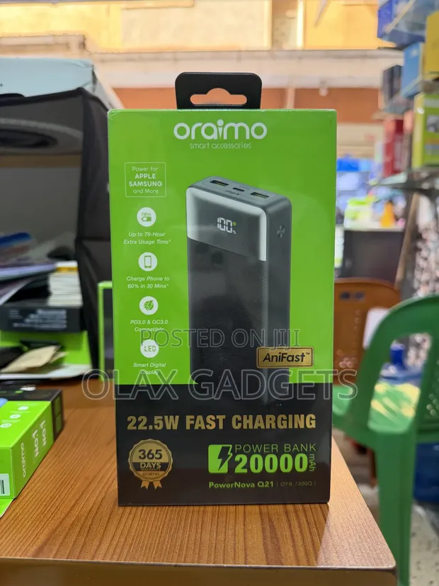 Oraimo PowerNova Q21 20000mAh 22.5W Fast Charging Powerbank - 1