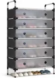 7-Layer Black Dust Proof Shoe Rack - 2