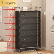 7-Layer Black Dust Proof Shoe Rack - 2