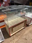Legit Mahogany 3x3ft Showcase Display Table with Rollers - 1