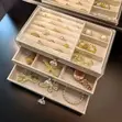 Clear Acrylic 3-Drawer Velvet Jewelry Organizer Box - 2