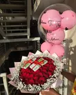 Flower Bouquet with Balloon and Cash Holder - 2