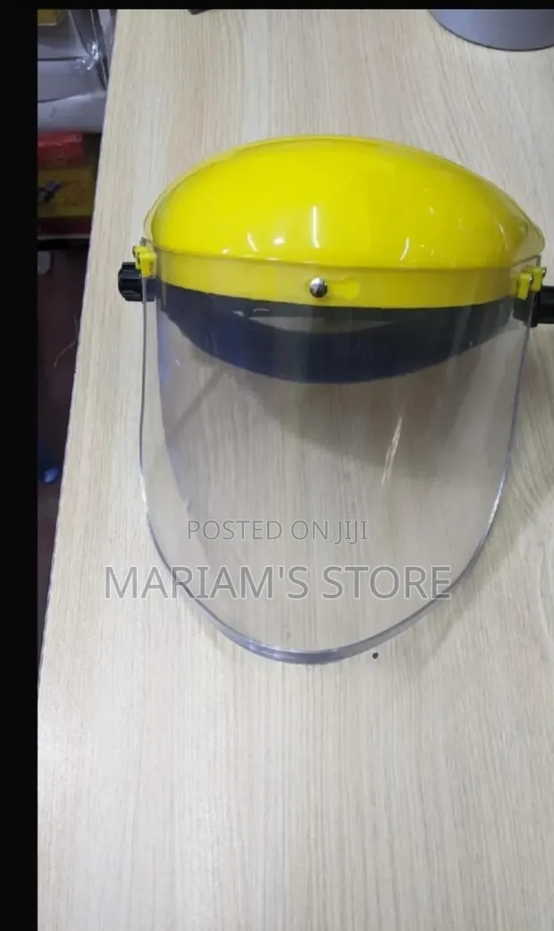 Industrial Safety Face Shield with Yellow Brow Guard - 1