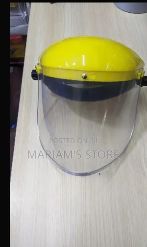 Industrial Safety Face Shield with Yellow Brow Guard