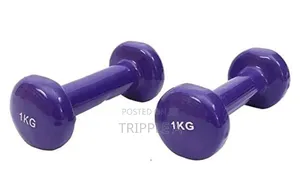 Pair of 1kg Purple Vinyl Dumbbells