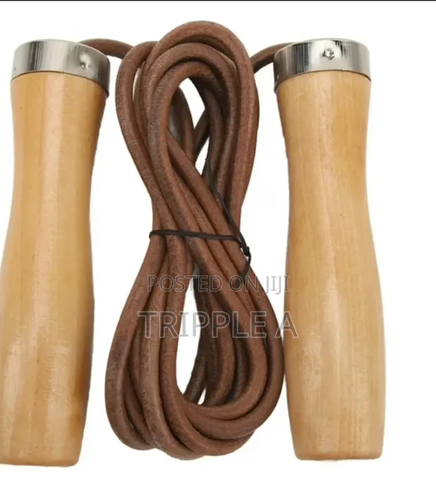 Premium Leather Brown Jump Rope - 1