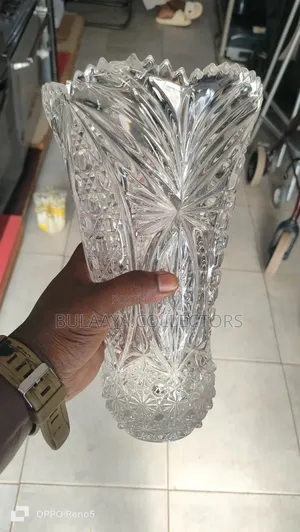 UK Used Clear Crystal or Pressed Glass Flower Vase