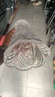 UK Used Clear Crystal or Pressed Glass Flower Vase - 2