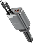 Porodo 111W Fast Car Charger with Dual Retractable Cables - 1