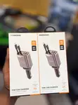 Porodo 111W Fast Car Charger with Dual Retractable Cables - 2