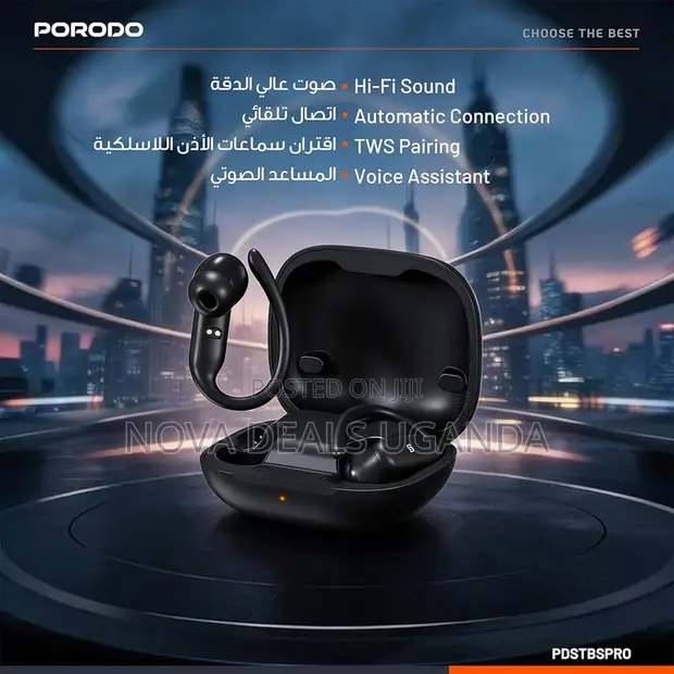Porodo Soundtec Canary Air Beat Open-Ear Wireless Earbuds - 1