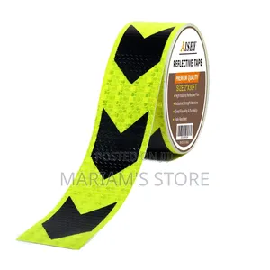 Adhesive Hazard Safety Tape - Black & Fluorescent Yellow Arrow