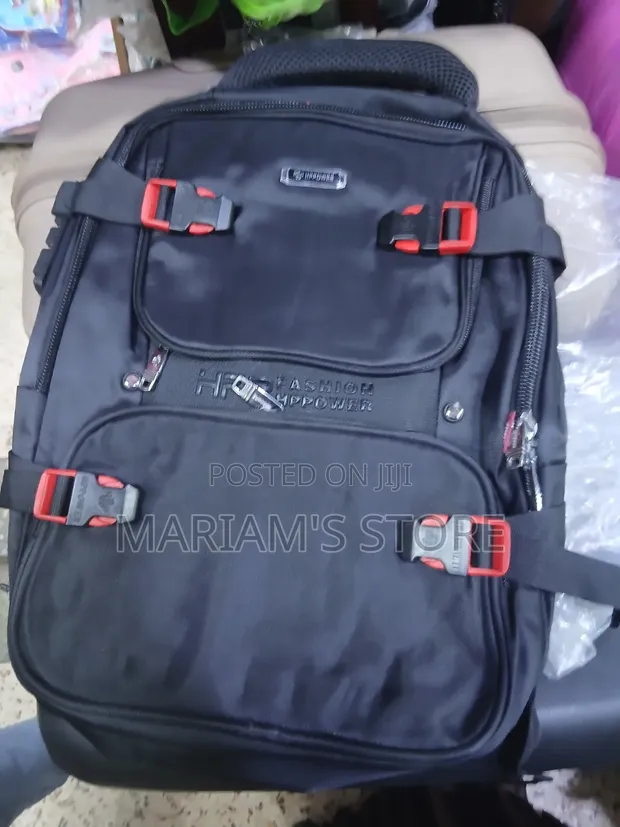 Oxford Cloth Laptop Backpack with Red Buckles - HPPower - 1