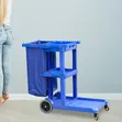 Commercial Cleaning Cart with Waste Bag and Shelves - 2