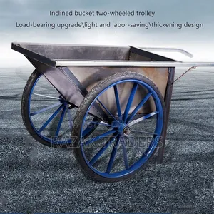 Two-Wheeled Construction Site Trolley for Cement and Mortar
