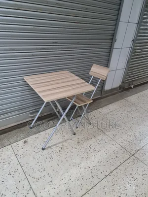 Ergonomic Brown Study Foldable Reading Table and Chair