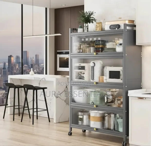5-Tier Kitchen Cupboard Wardrobe Storage Cabinet - 1