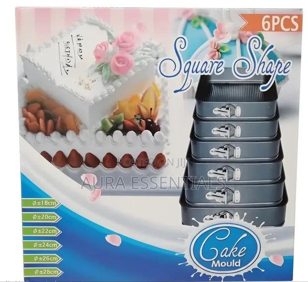6-Piece Square Cake Mould Set - 1