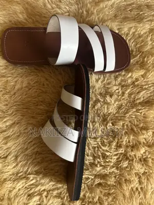Women's Leather Casual Sandals - White
