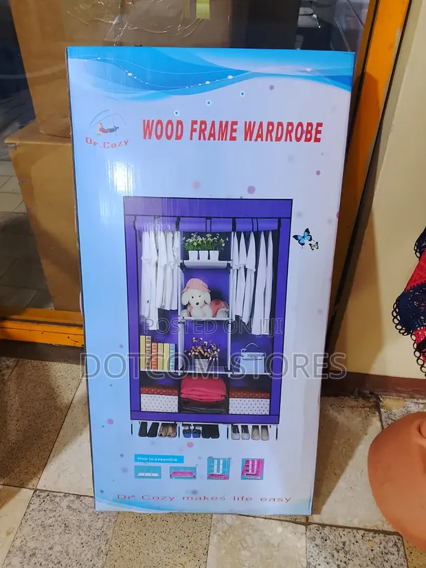 3 Column Cloth Frame Portable Wardrobe - 1