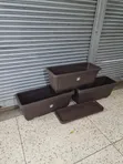 Orbit Rectangular Plastic Flower Pots - 1