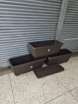 Orbit Rectangular Plastic Flower Pots - 2