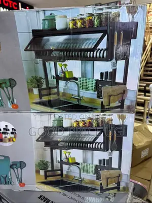 2-Tier Over-the-Sink Dish Drying Rack & Kitchen Organizer