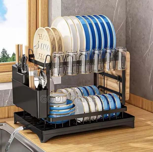 2-Tier Stainless Steel Dish Drying Rack - 1
