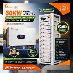 50KW Hybrid Solar System with 60kWh LiFePO4 Battery Backup