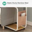 Mobile Side Table with Wheels & Pocket - Walnut - 4