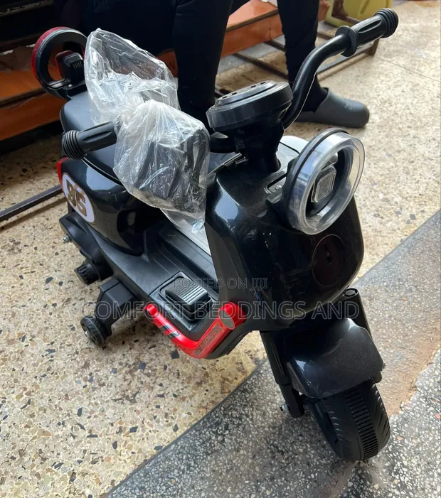 Rechargeable Kids Motorcycle with Side Wheels (1-4 Years) - 1
