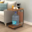 C-Shaped Side Table with Storage Pocket - 1