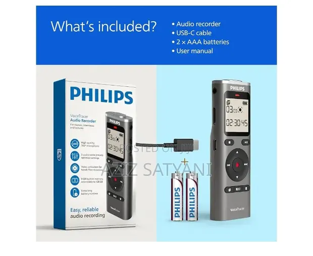 Philips VoiceTracer DVT1170 Voice Recorder, 8GB - 1