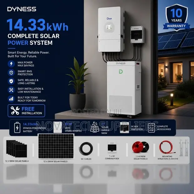 14.33kWh Dyness Lithium Battery 8kW Hybrid Solar System - 1