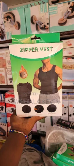 Black Neoprene Zipper Vest - Men's Body Shaper