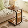 Movable Sofa Side Table with Rollers - 1